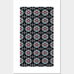 Floral Kaleidoscope Pattern Posters and Art